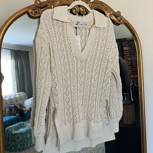 ZARA Knit Polo Sweater
